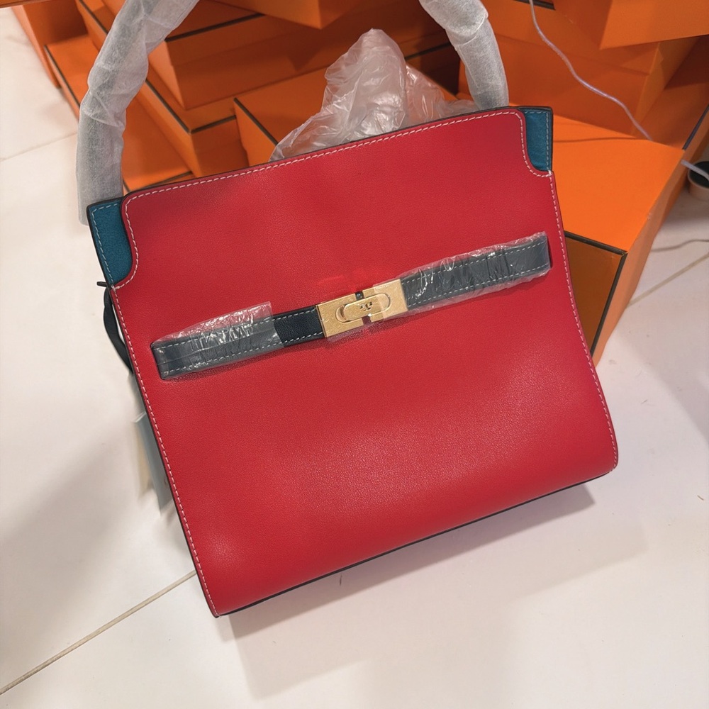 Red and Black Women's Handbag